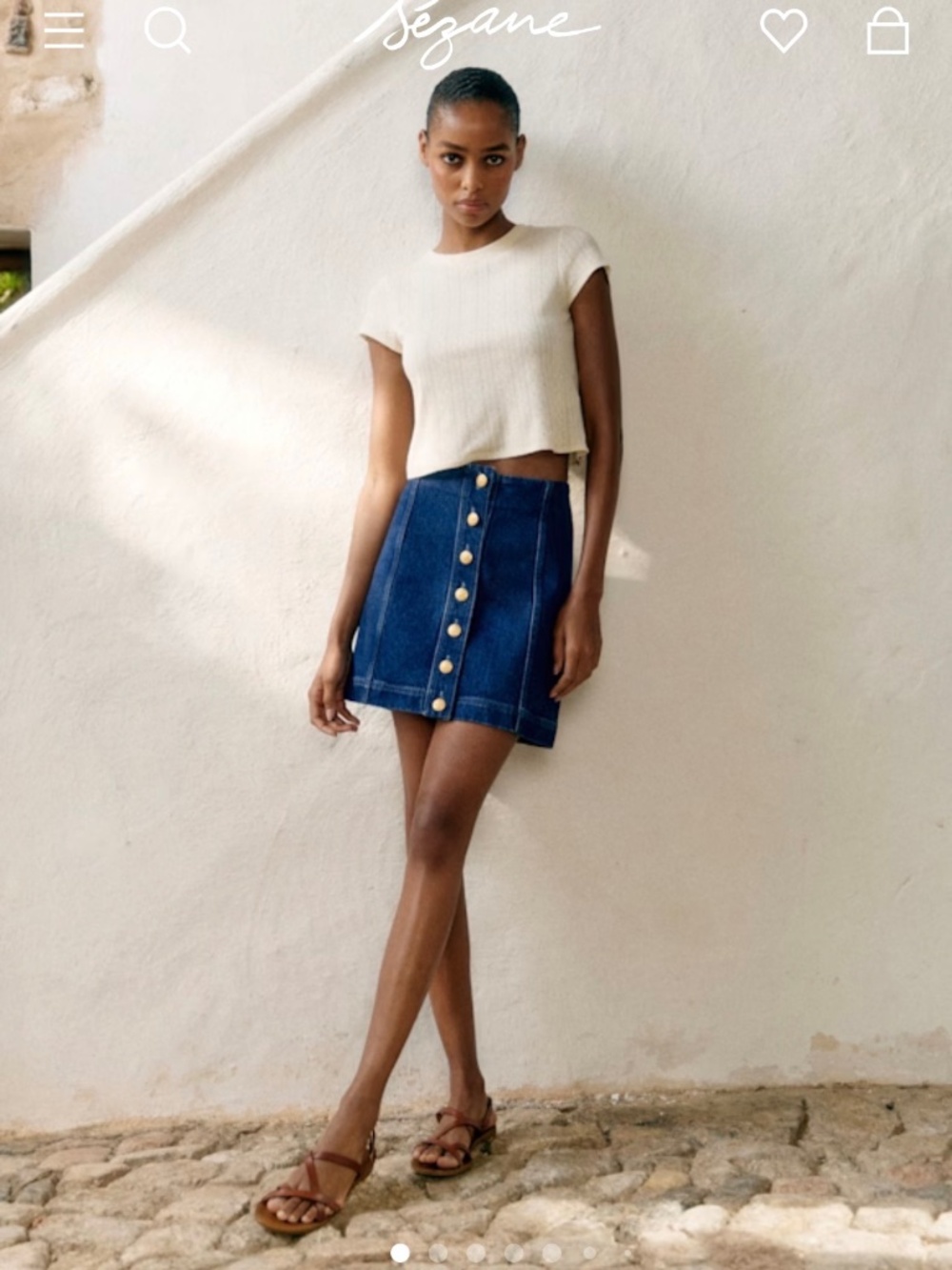NWT Sezane Savina Mini Skirt in Dark Blue